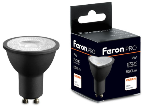 ����� ������������ Feron.PRO LB-1607 GU10 7W 175-265V 2700K � ������ ������� 48956 � ������ 110 ��������
